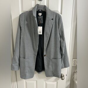 NWT - A New Day Plaid Oversized Blazer - Medium